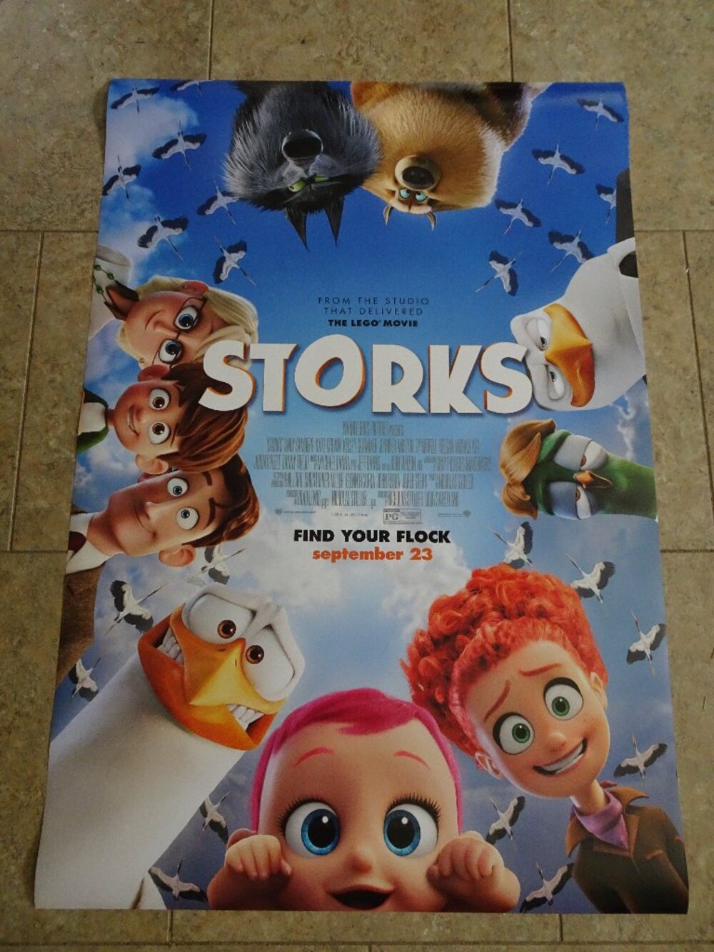 Storks - Movie Poster - Find Your Flock - with credits